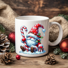 Solitary Christmas Gnome with Candy コーヒーマグカップ