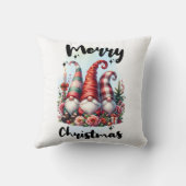 Solitary Christmas Gnome with Floral Crown Candle クッション (裏面)