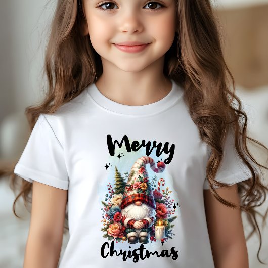 Solitary Christmas Gnome with Floral Crown Candle Tシャツ