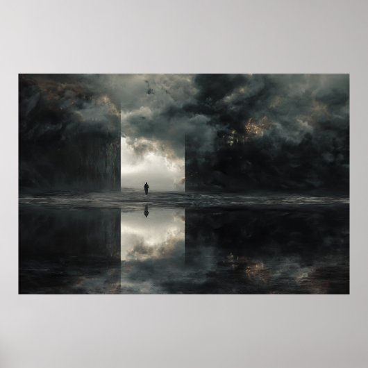 Solitary Figure Storm Cloud Mirror Abyss ポスター (正面)