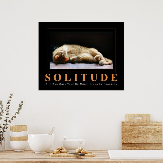 SOLITUDE CAT写真用アンチポスやる気を起こさせるター ポスター (キッチン)