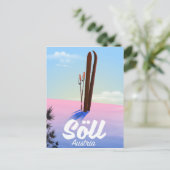 Söll, オーストリア スキーの旅 ポスター ポストカード (スタンド正面)