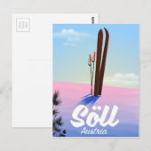 Söll, オーストリア スキーの旅 ポスター ポストカード (正面/裏面)