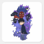 Solo leveling inspired chibi スクエアシール (正面)