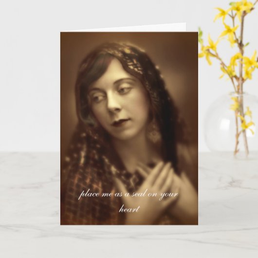 Solomonの8:6の聖書の詩愛挨拶状の歌 カード (黄色い花)