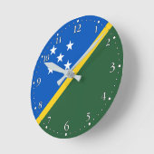 Solomon Islands Flag ラウンド壁時計 (傾斜)