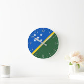 Solomon Islands Flag ラウンド壁時計 (ホーム)