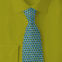 Solomon Islands Flag Brick Pattern ネクタイ