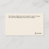 Solomon's Lodge No.7の王の名刺 名刺 (裏面)