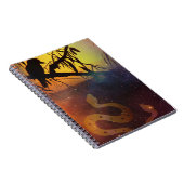 Solstice Kookaburra Silhouette Celestial Snake ノートブック (右側)