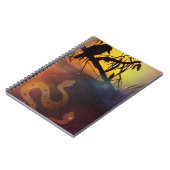 Solstice Kookaburra Silhouette Celestial Snake ノートブック (左側)