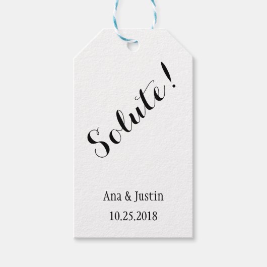 Soluteパーソナライズされたの結婚贈り物ラベル ギフトタグ (正面)
