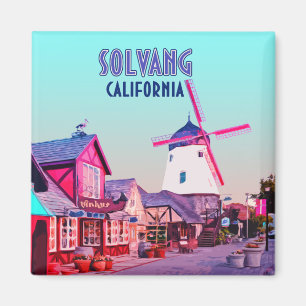 Solvangのデンマーク語都心のカリフォルニアヴィンテージ マグネット