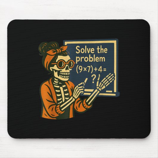 Solve The Problem 9x7+4 67 Meme Six Seven Skeleton マウスパッド (正面)