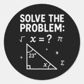 Solve The Problem Do The Math 67 Meme Funny Teache ラウンドシール (正面)