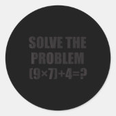 Solve The Problem Funny 67 Meme Brainrot Math Teac ラウンドシール (正面)