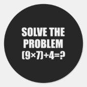 Solve The Problem Funny 67 Meme Brainrot Math Teac ラウンドシール (正面)
