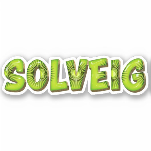 Solveig Name Kiwi Design Aufkleber Sticker シール (正面)