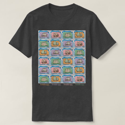Somali Stamps 1994 Ships Tシャツ (デザイン正面)