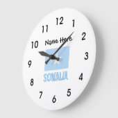 Somalia and Somali Flag with Your Name Large Clock ラージ壁時計 (傾斜)