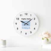 Somalia and Somali Flag with Your Name Large Clock ラージ壁時計 (ホーム)