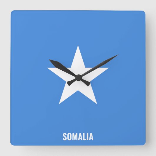 Somalia Flag Dazzling Patriotic スクエア壁時計 (正面)
