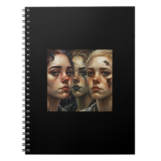 Somber Faces – AI Art Notebook ノートブック (正面)