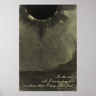 Somber Odilon Redon Ink 1880s - The Walleye ポスター