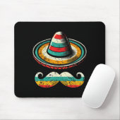 Sombrero Face Cinco De Mayo Mustache Fiesta Men Bo マウスパッド (マウス)