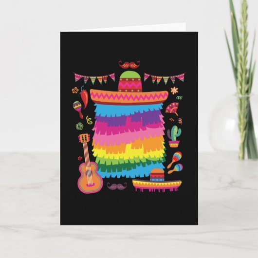Sombrero Pinata Costume Birthday カード (正面)