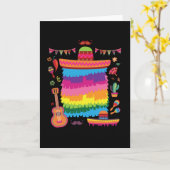 Sombrero Pinata Costume Birthday カード (黄色い花)