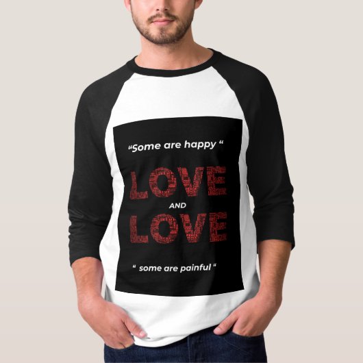 " SOME ARE  HAPPY LOVE  AND SOME  ARE  PAINFUL" Tシャツ (正面)