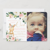 Some Bunnyが最初の1枚の誕生日写真を回している 招待状 (正面)