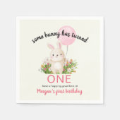 Some Bunnyは一つのシンプルかわいい女の子1歳の誕生日 スタンダードカクテルナプキン (正面)