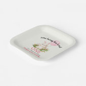 Some Bunnyは一つのシンプルかわいい女の子1歳の誕生日 ペーパープレート (傾斜あり)