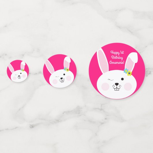 Some Bunnyは1つの可愛いウサギ1番目の誕生日パーティー コンフェッティ (正面)