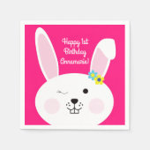 Some Bunnyは1つの可愛いウサギ1番目の誕生日パーティー スタンダードカクテルナプキン (正面)