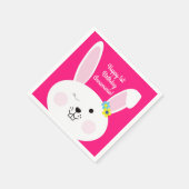 Some Bunnyは1つの可愛いウサギ1番目の誕生日パーティー スタンダードカクテルナプキン (角)