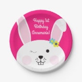 Some Bunnyは1つの可愛いウサギ1番目の誕生日パーティー ペーパープレート (正面)