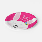 Some Bunnyは1つの可愛いウサギ1番目の誕生日パーティー ペーパープレート (アングル)
