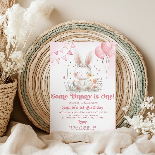 Some BunnyはOne Bunnyの最初の誕生日パーティー 招待状