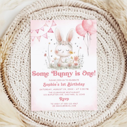 Some BunnyはOne Bunnyの最初の誕生日パーティー 招待状