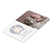 Some Bunnyエレガントベビー写真誕生のお知らせ マグネット (左側)