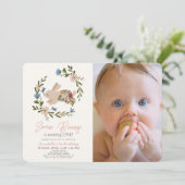 Some Bunnyフローラリース1st Birthday写真 招待状 (スタンド正面)