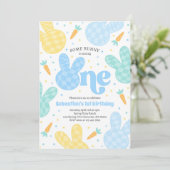 Some Bunny春1st Birthday Boy Bunnyパーティー 招待状 (スタンド正面)