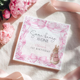Some Bunny は1歳の誕生日おめでとう Girl スタンダードカクテルナプキン