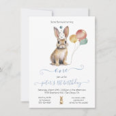 Some Bunny 1stイースター春誕生日パーティー 招待状 (正面)