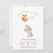 Some Bunny 1st誕生日ニンジン風船カスタマイズ 招待状 (正面)