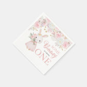 Some Bunny 1st Birthday Floral Napkins スタンダードカクテルナプキン (角)