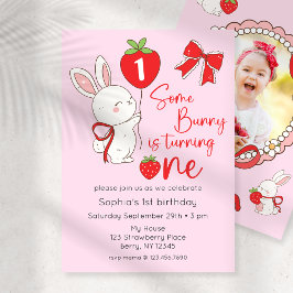 Some Bunny 1st Birthday Photo 招待状